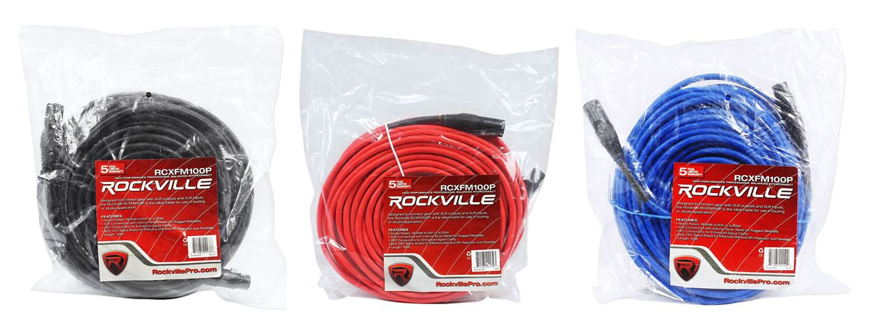RCXFM100P 100' XLR 3-Pack + Color Bundle