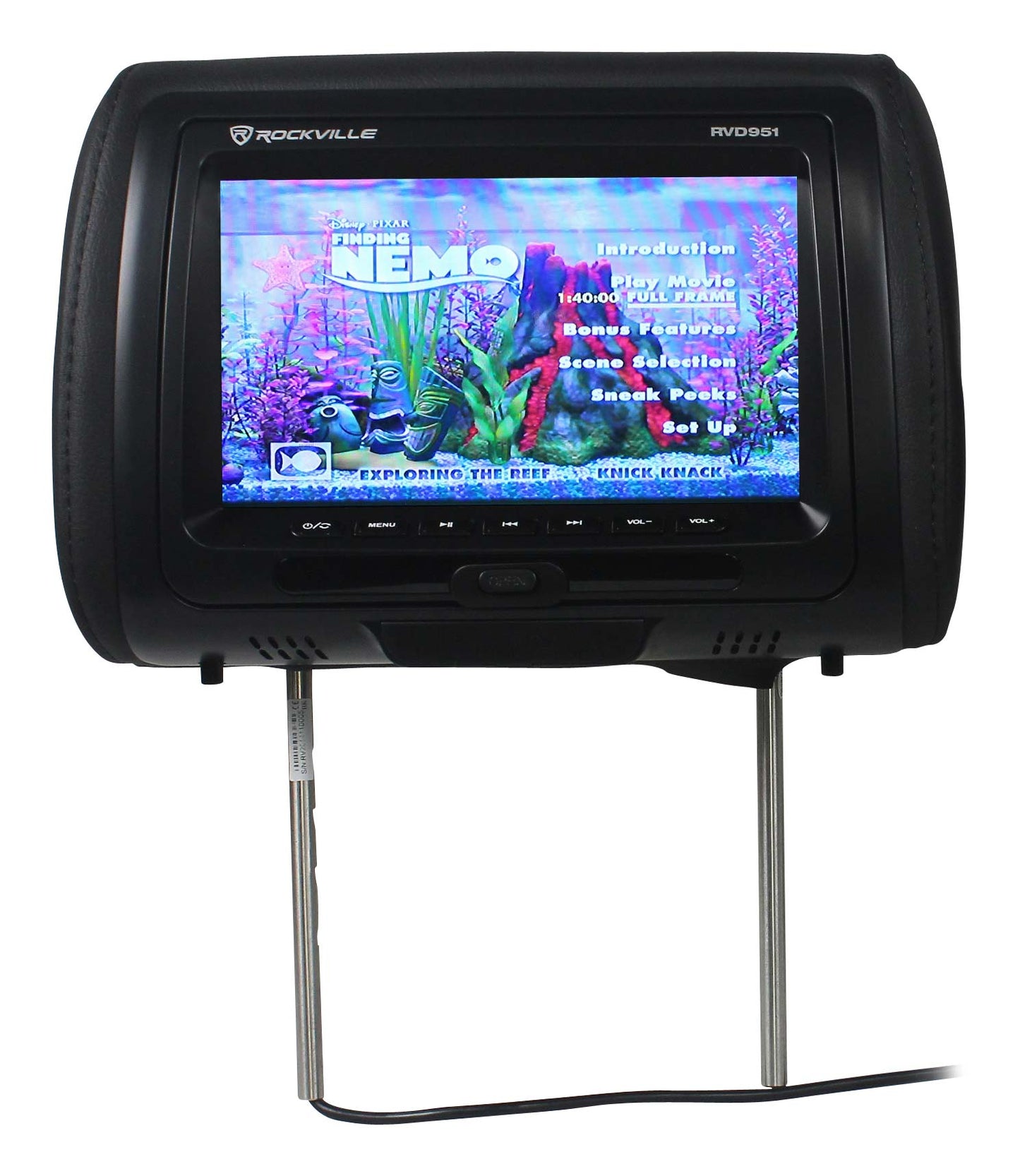 9" Headrest Monitors Black + Dual IR Headphones Bundle