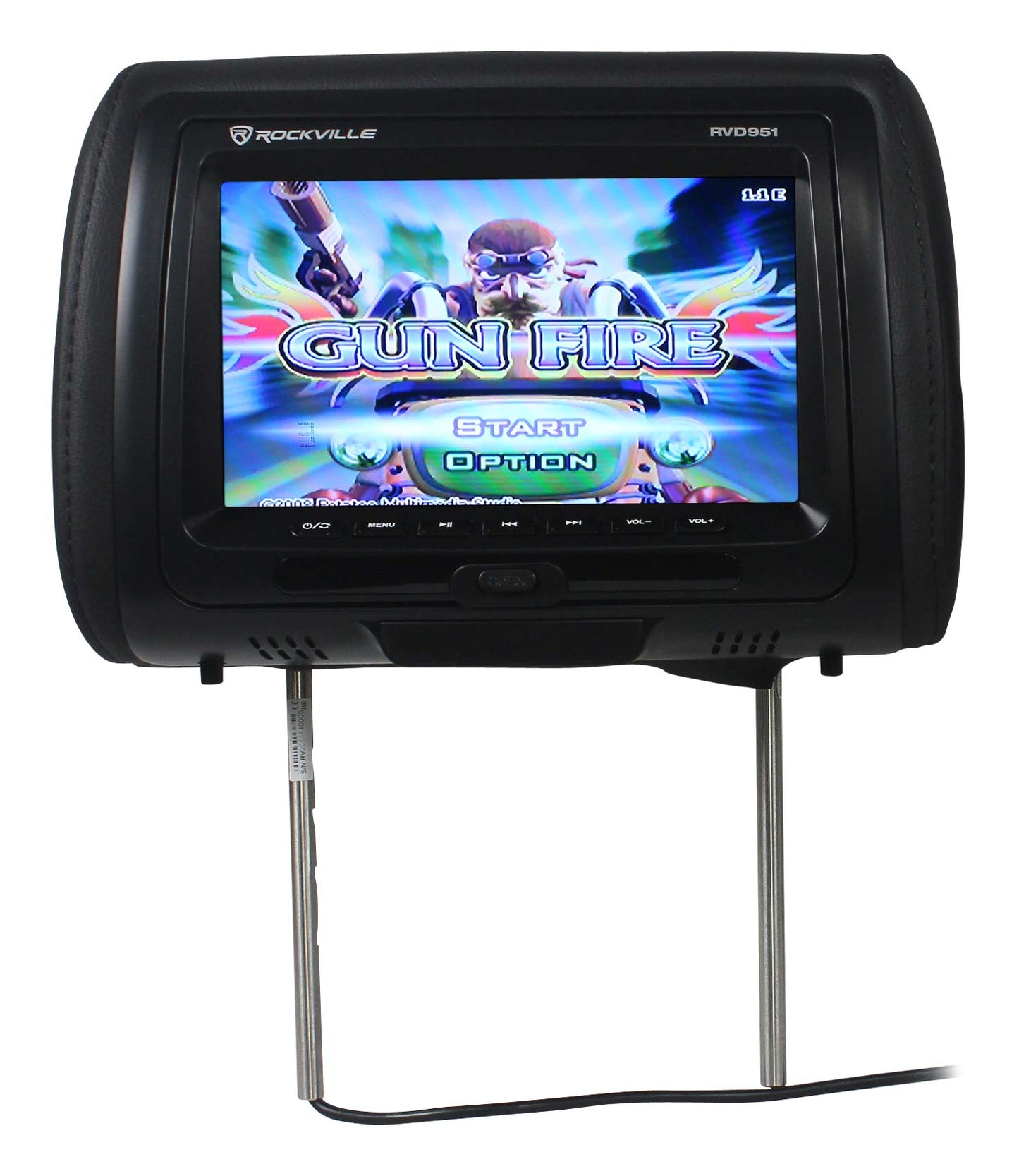 9" Headrest Monitors Black + Dual IR Headphones Bundle