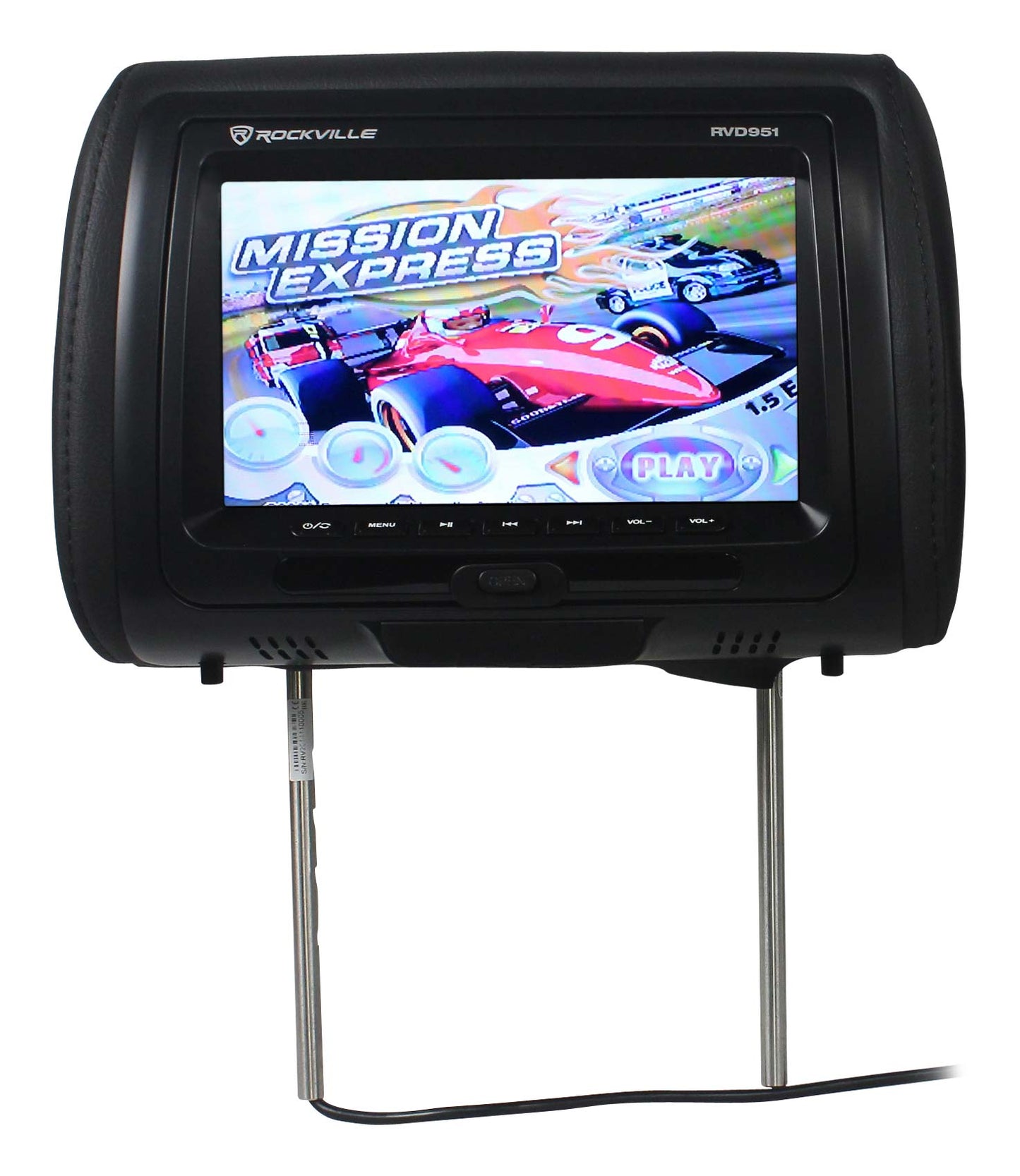 9" Headrest Monitors Black + Dual IR Headphones Bundle