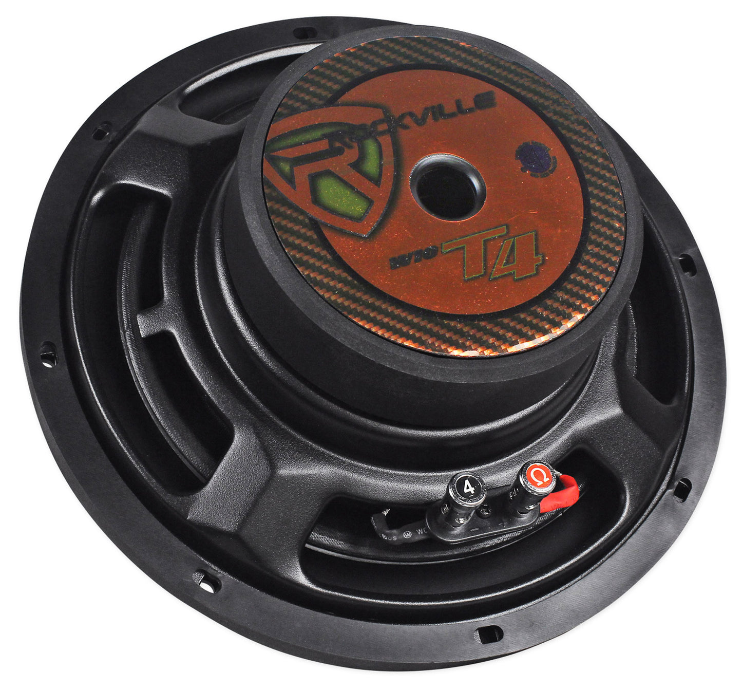 (2) Rockville W10T4-S4 10" Shallow Mount 2400W Car Subwoofers + Sealed Enclosure