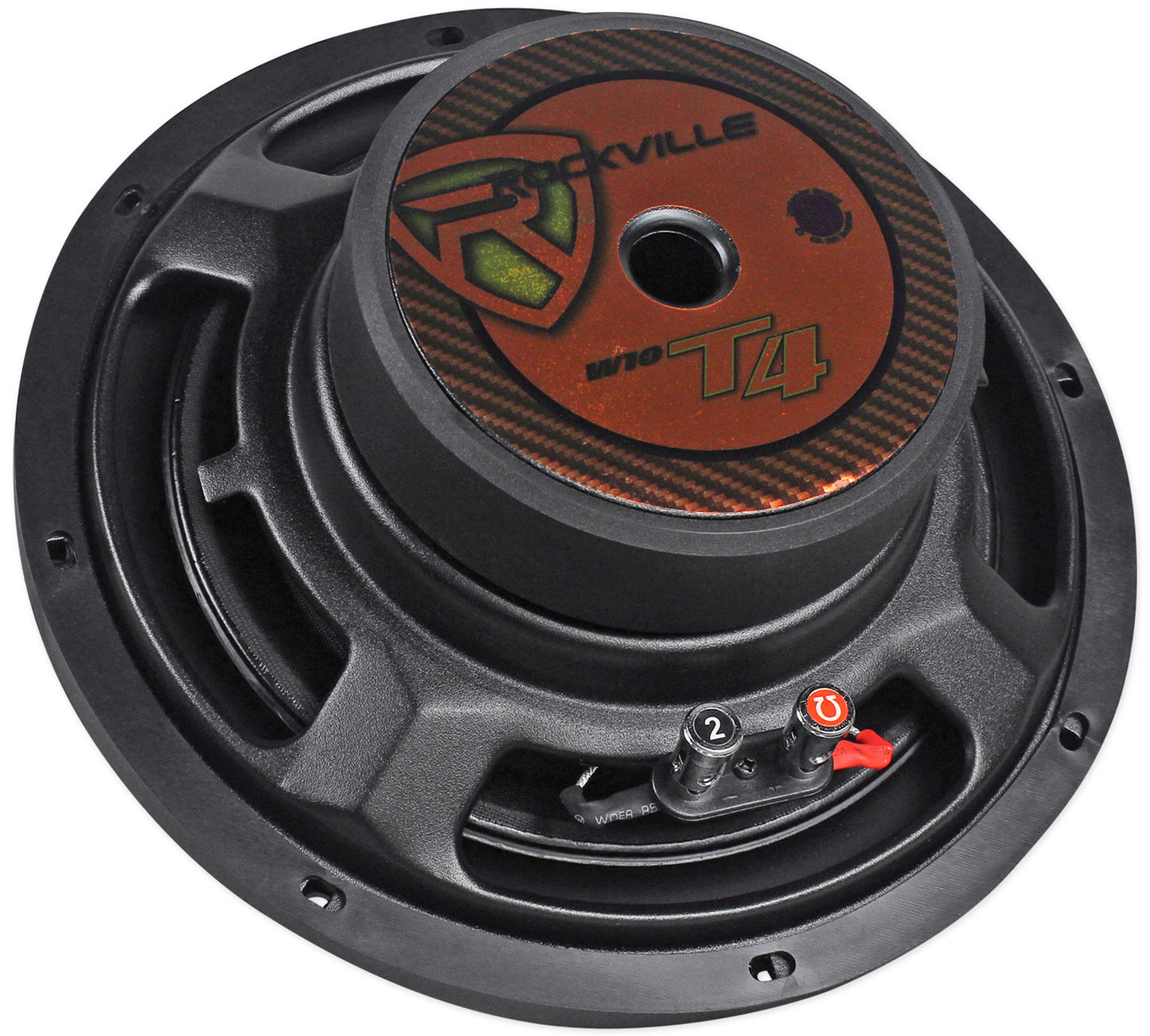 (2) Rockville W10T4-S2 10" Shallow 2400 Watts Car Subwoofers+Sealed Sub Enclosure