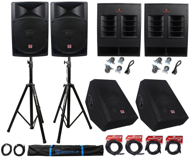 RPG15 2-Pack + RBG18FA 2-Pack + RSM15A 2-Pack + Tripod Stands Bundle