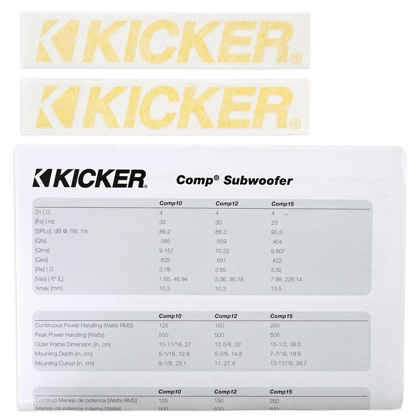 2) KICKER 43C154 Comp 15" 1000 Watt Car Subwoofers Subs+Sealed Sub Box Enclosure