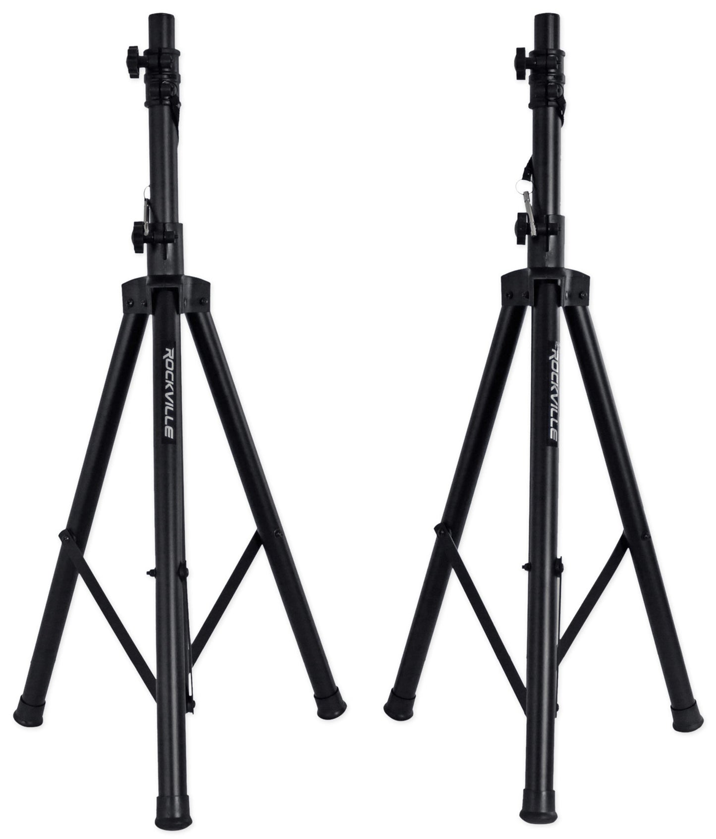 Pair Rockville Tripod DJ PA Speaker Stands Adjustable Height