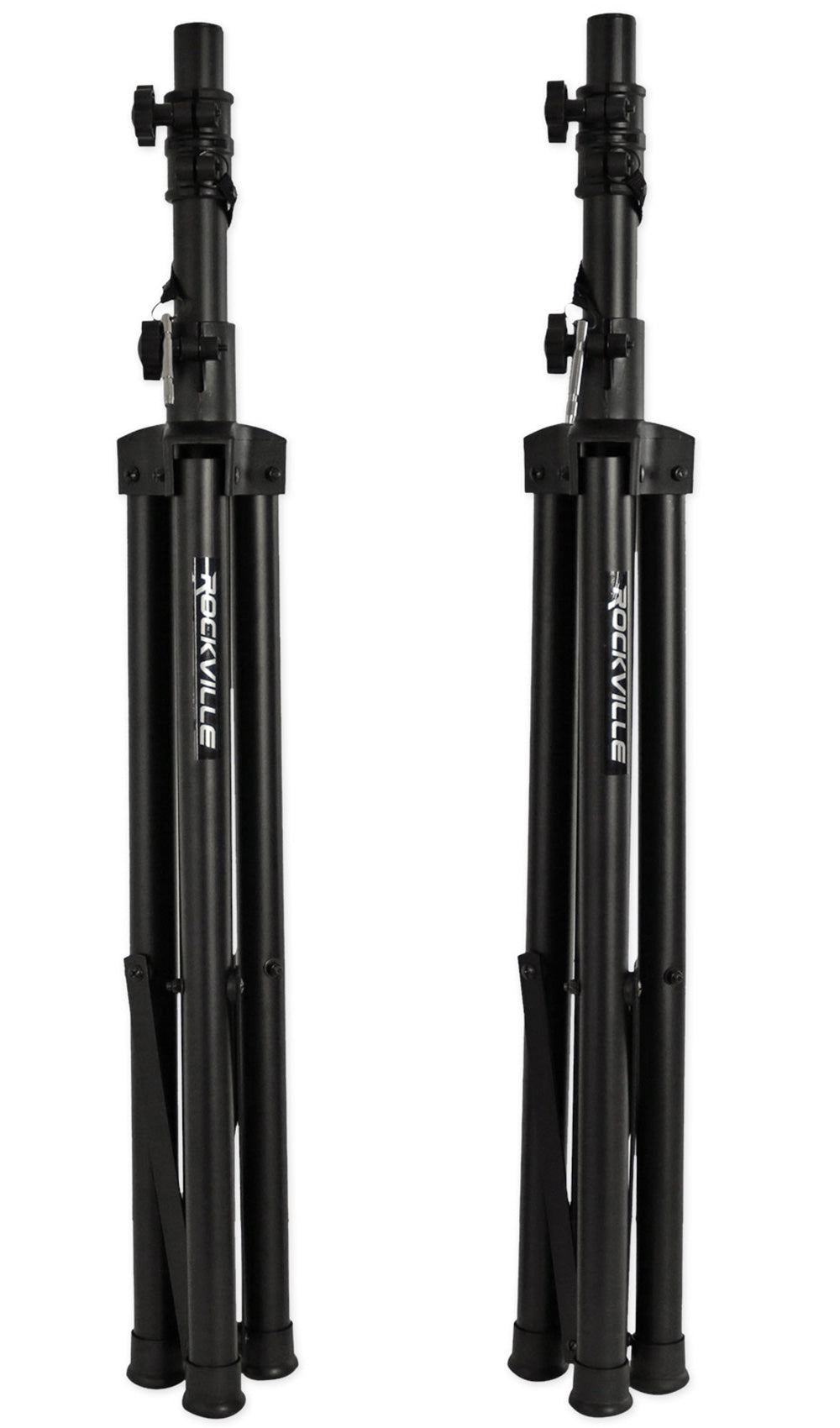 Pair Rockville Tripod DJ PA Speaker Stands Adjustable Height