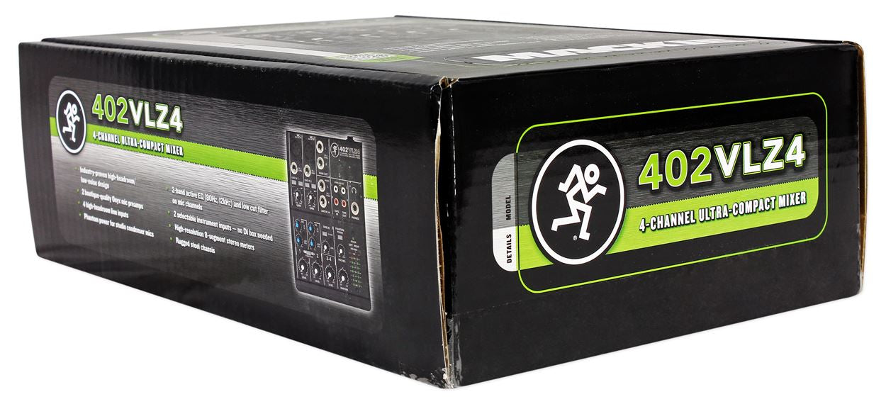 Mackie 402VLZ4 4-channel Compact Mixer w/ 2 ONYX Preamps+Microphone+XLR Cable