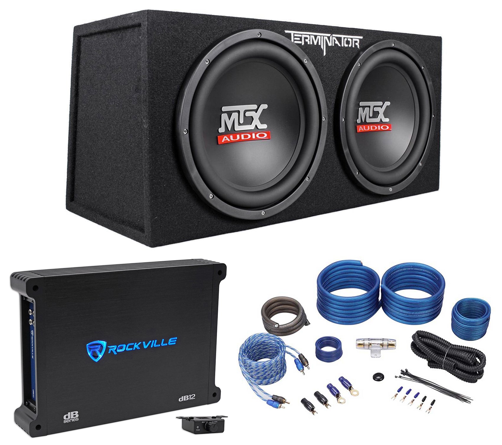 MTX Terminator TNE212D 1200 Watt Dual 12” Subwoofers+Sealed Sub