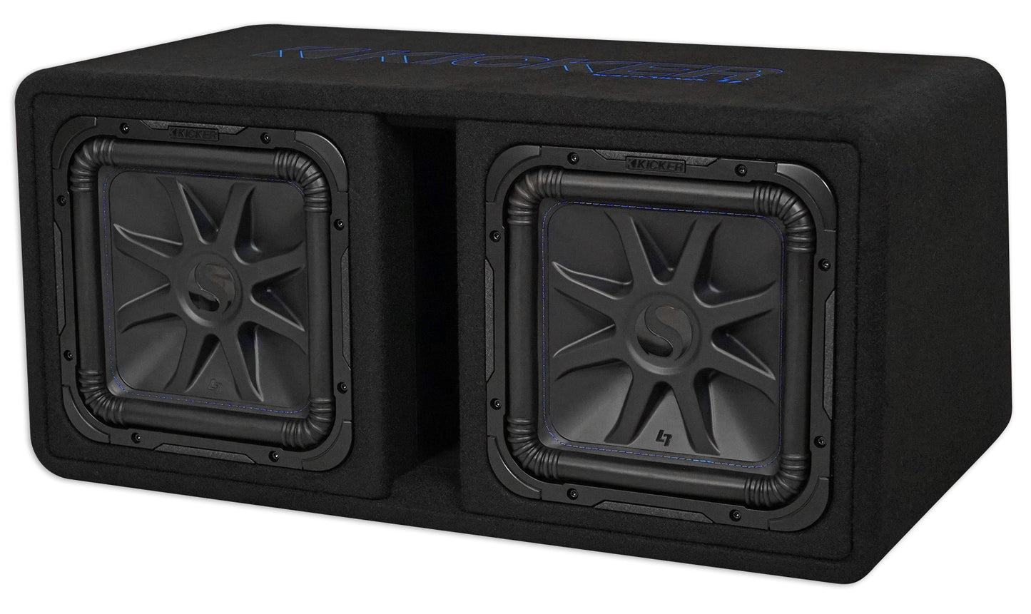 Kicker 44DL7S122 Dual 12" 3000w L7 Solo-Baric L7S Loaded Subwoofer Box+Amp+Wires