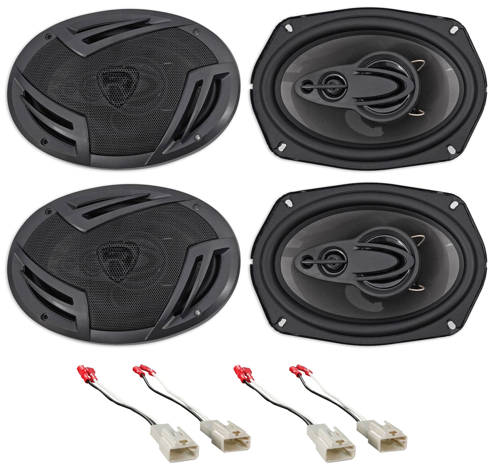 RV69.4A 2-Pack + Metra 72-8104 Harness 2-Pack Bundle Two Pairs 6x9