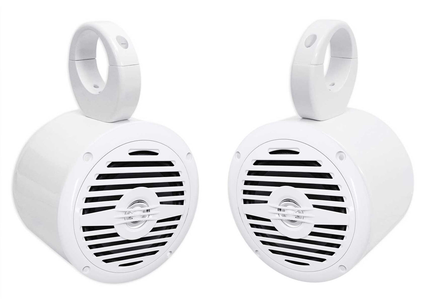MS525W White 5.25" Marine Speakers + MAC525W White Pods Bundle
