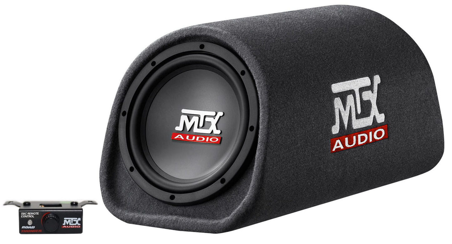 MTX Road Thunder RT8PT 8” 240 Watt Powered Vented/Ported Bass Tube+Amp Wire Kit