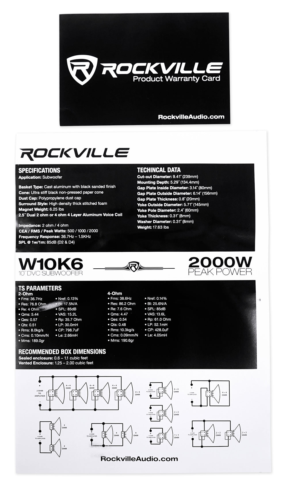 W10K6D4 V2 10" Subwoofers 2-Pack + KRYPTON-M3 Amplifier Bundle