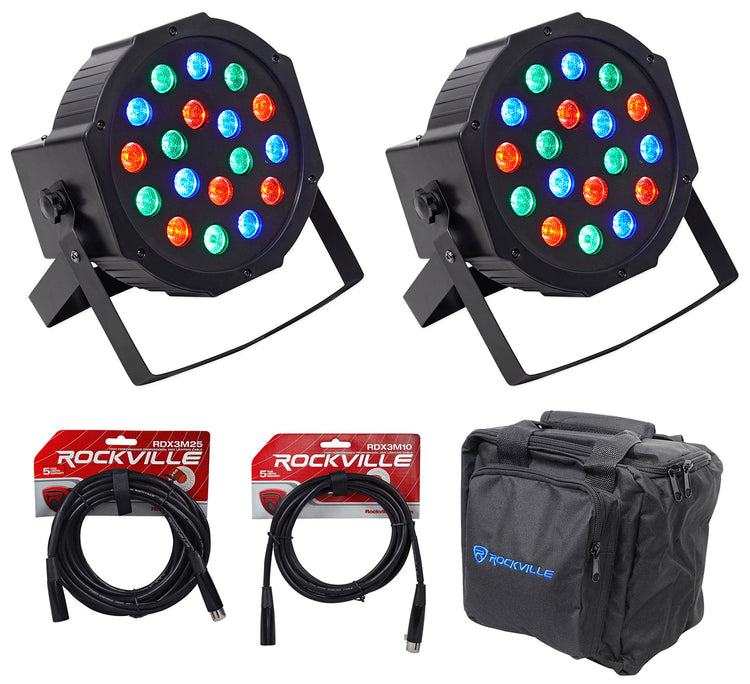 RockPAR50 Black 2-Pack + DMX Cables & Travel Bag Bundle