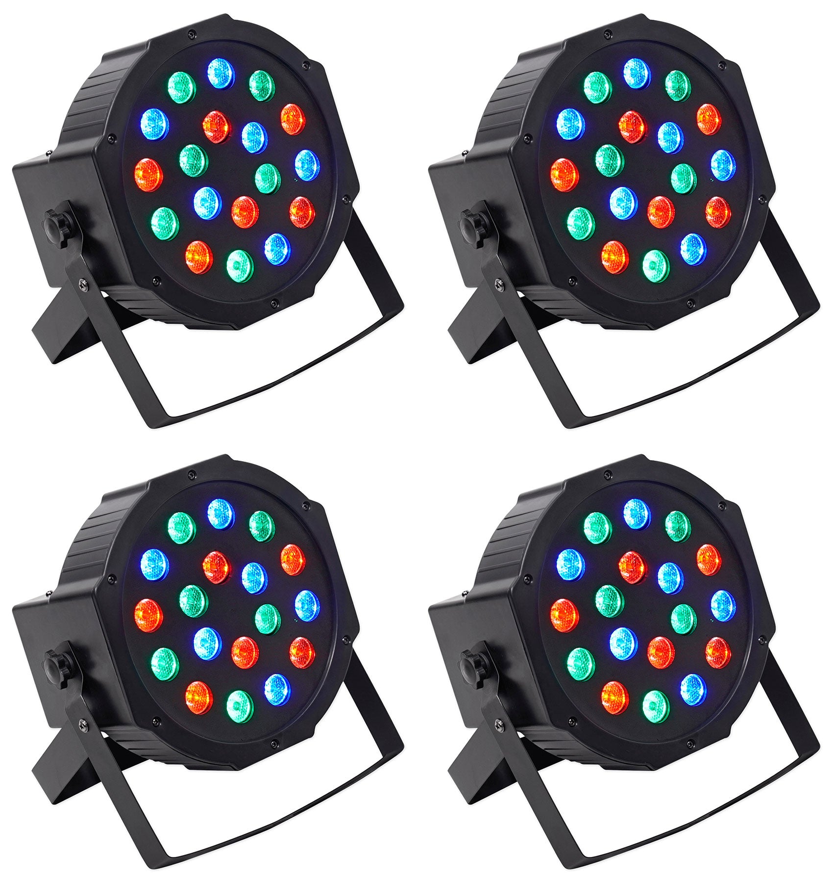 RockPAR50 4-Pack 4-Pack Par Can Wash Light With DMX Control, Power