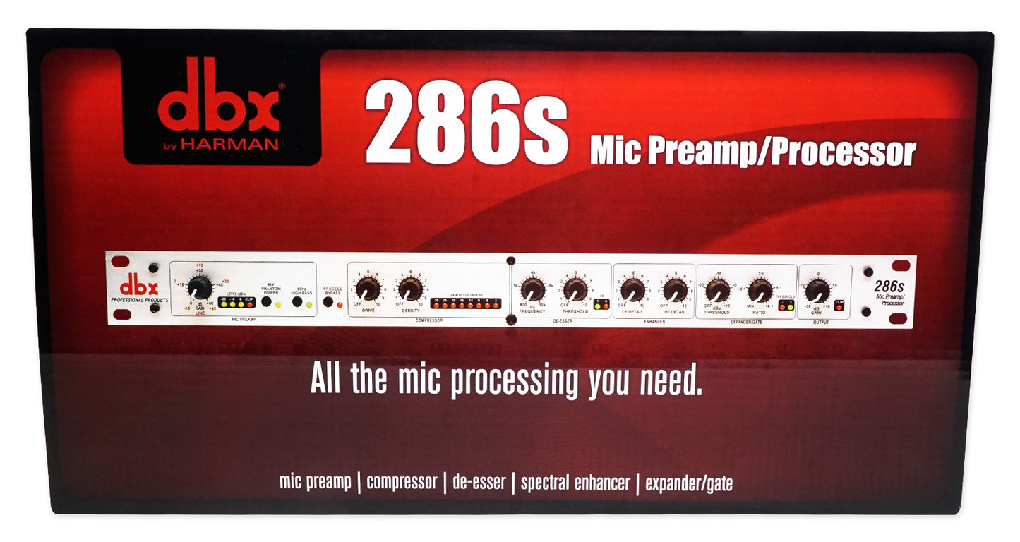 DBX 286S Microphone Mic Pre-Amp Processor 286 S, Phantom Power+Condenser Mic