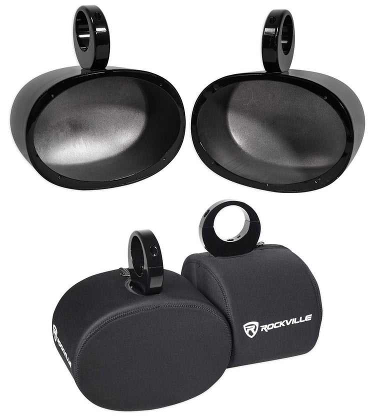 MAC69B Black 6x9" Tower Speaker Pods 2-Pack + RWBC69 Neoprene Covers Bundle