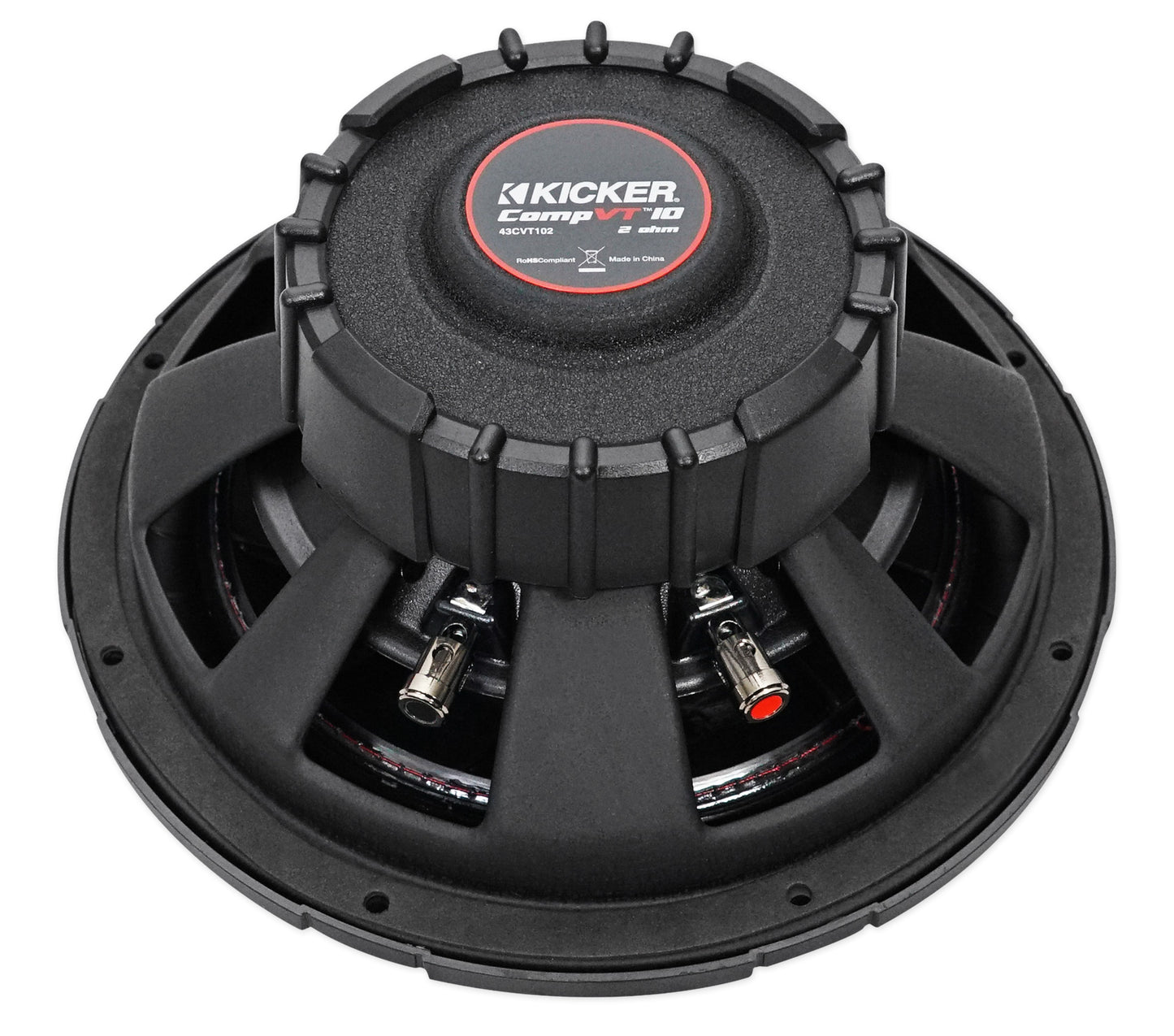 Kicker 43CVT102 COMPVT 10" 800w Slim Shallow Subwoofer+Mono Amplifier+Amp Kit