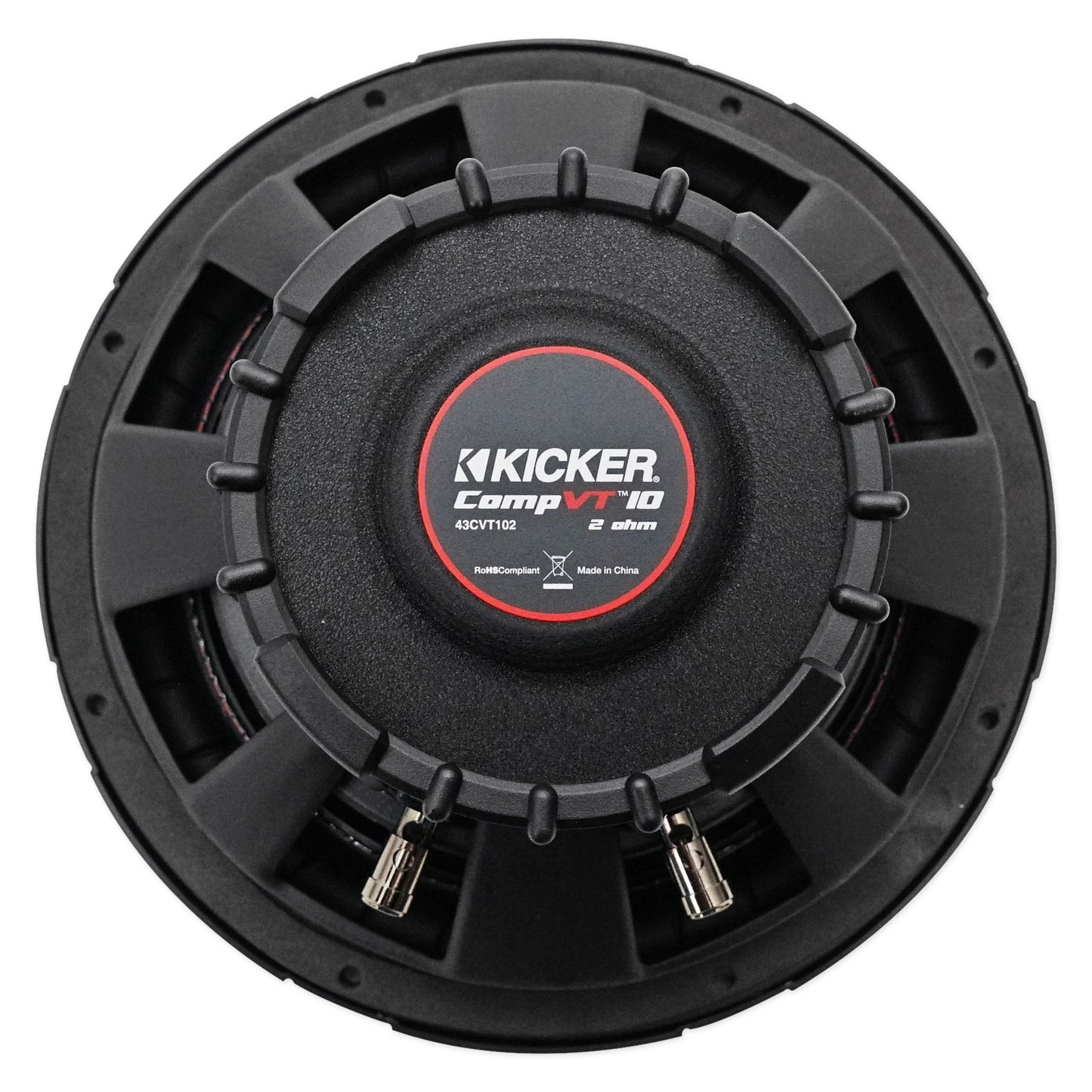 Kicker 43CVT102 COMPVT 10" 800w Slim Shallow Subwoofer+Mono Amplifier+Amp Kit