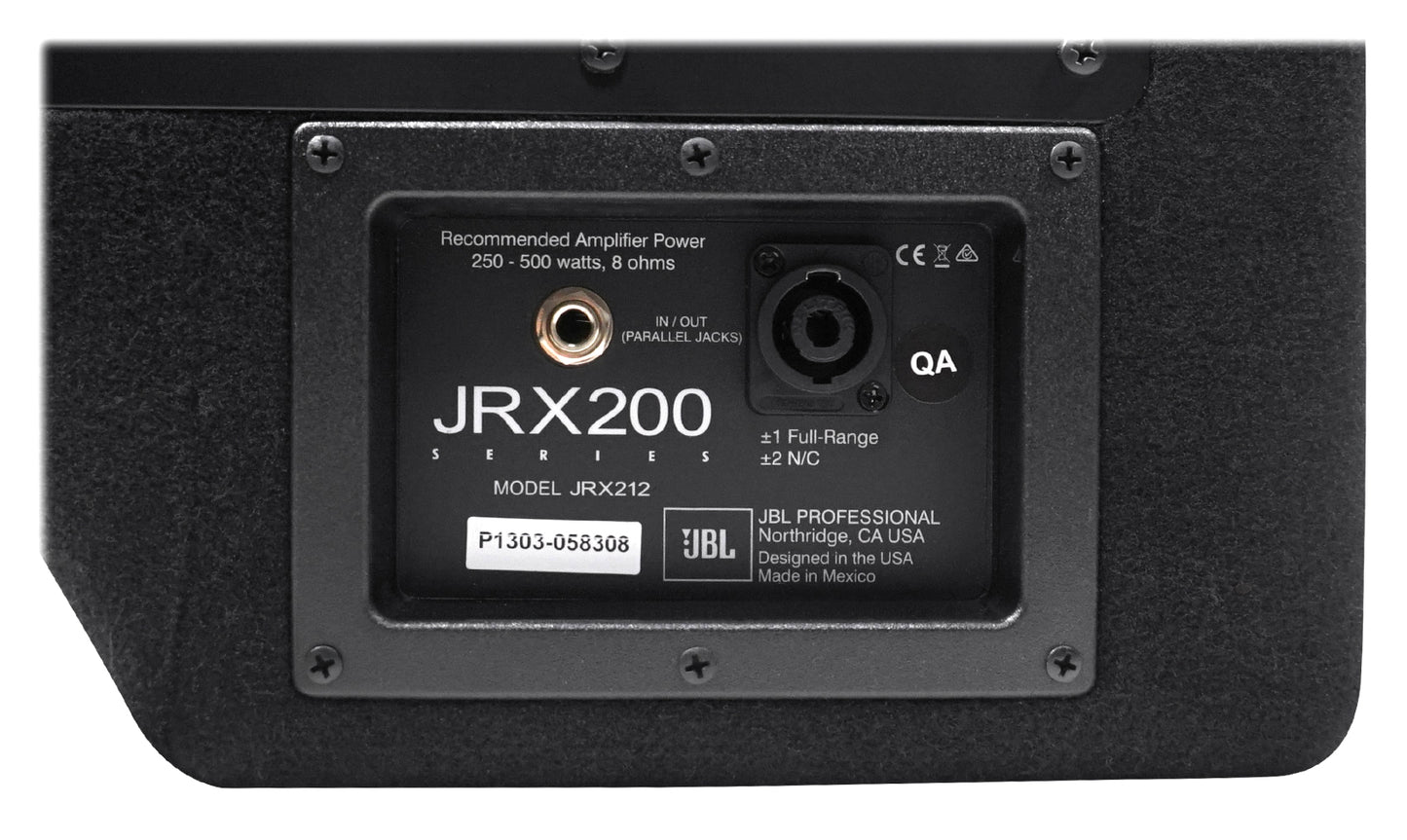 JBL JRX212 1,000 Watt 12" 2-Way DJ P/A Speaker+18" 1,400w Subwoofer Pro Sub