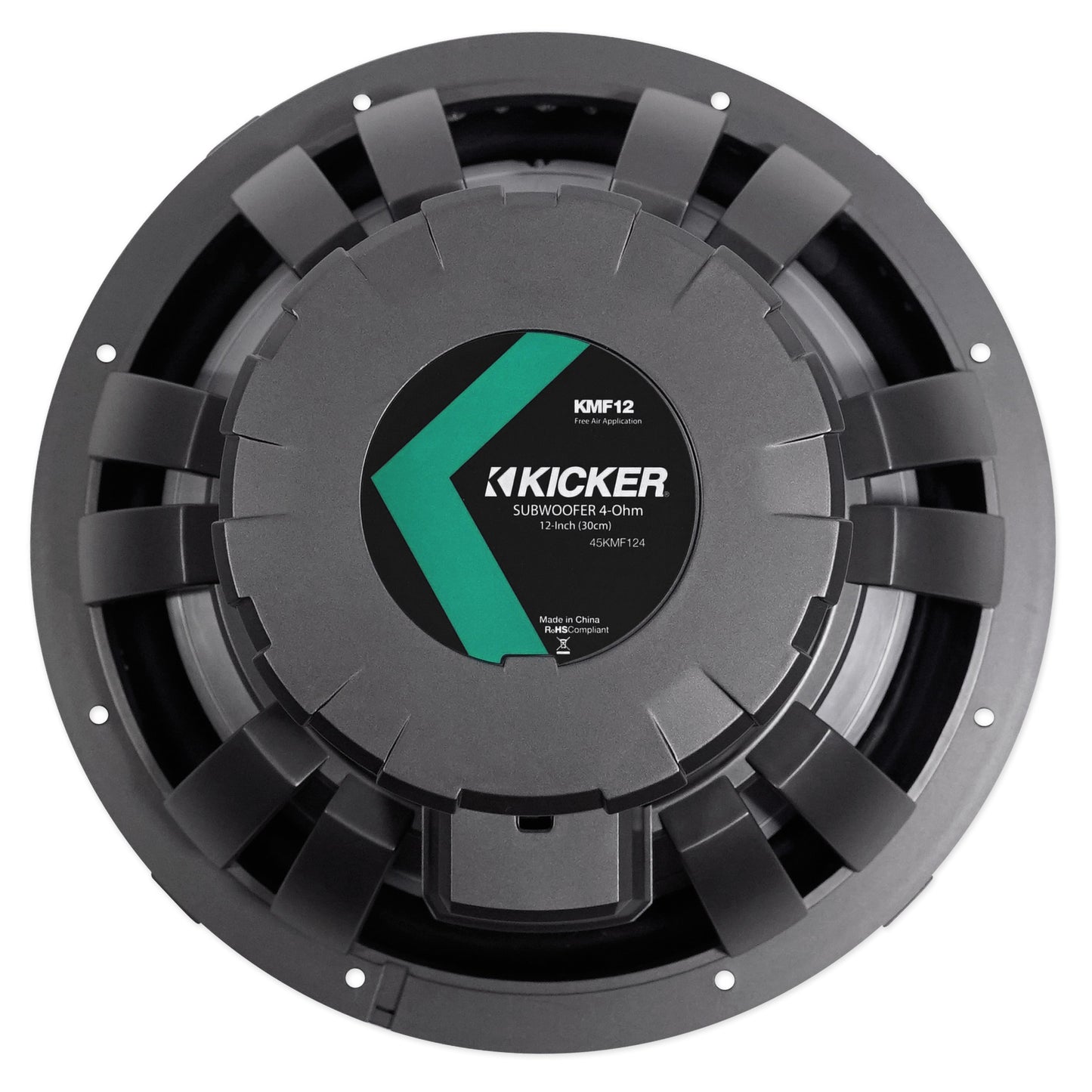 2) KICKER 45KMF124 12" 350w Free-Air Marine Boat Subwoofers+Mono Amplifier+Wires