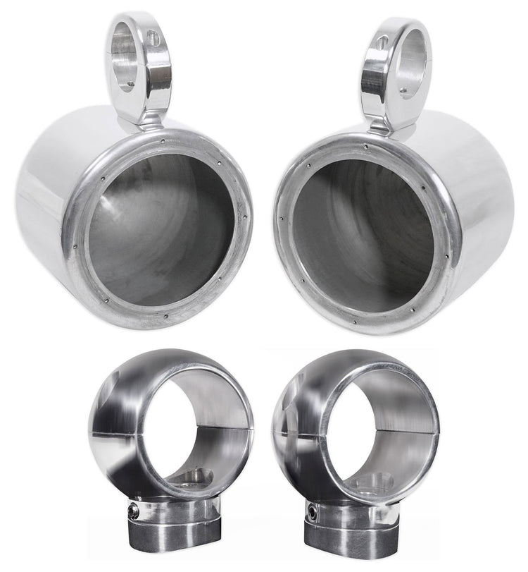MAC65S Polished 6.5" Tower Speaker Pods 2-Pack + MacSwivelS Clamps Bundle