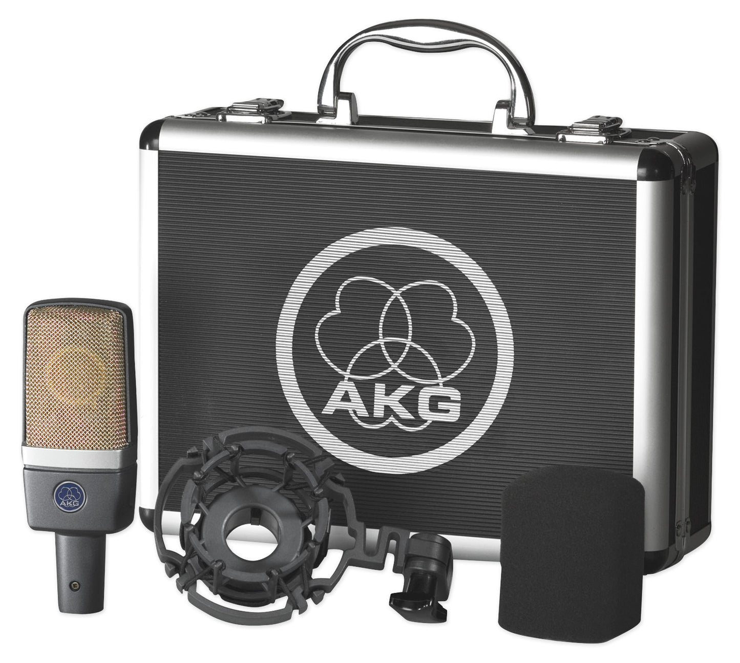 AKG C214 Pro Condenser Microphone Recording Mic+Audio Technica Headphones+Shield