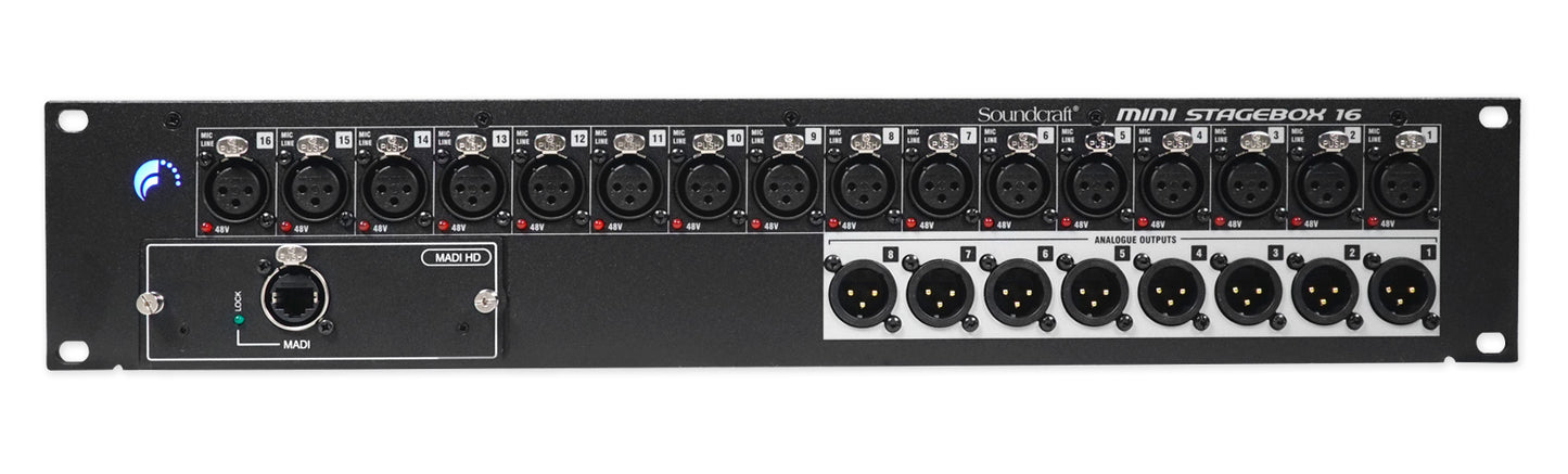 Soundcraft Mini Stagebox 16R 2U MSB16R 16x8 Analogue +Free Home Theater System