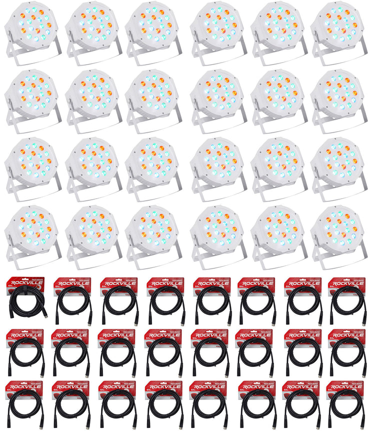 RockPAR50 White 24-Pack + DMX Cables Bundle
