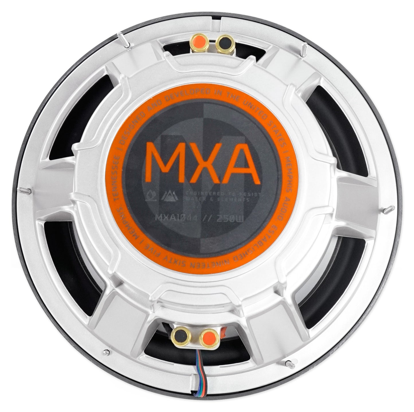 Memphis Audio MXA1044 10" 500w LED Marine Boat Subwoofer+Mono Amplifier+Amp Kit