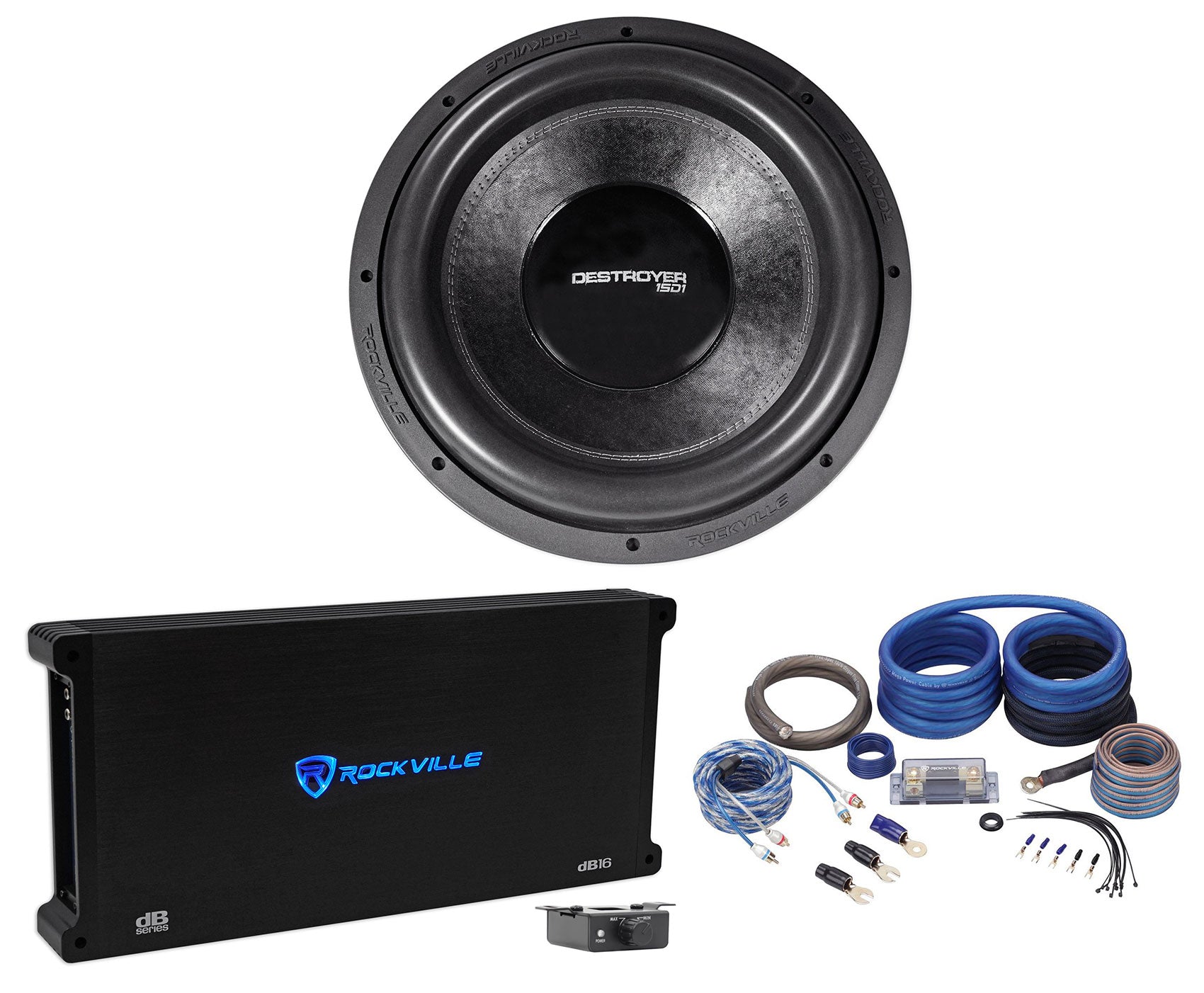 Destroyer 15 + dB16 Mono Amplifier Bundle – Rockville