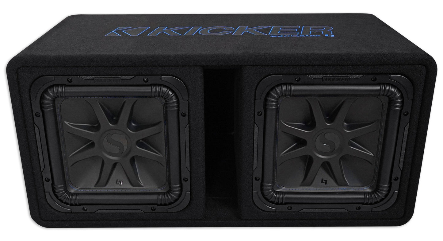 Kicker 44DL7S122 Dual 12" 3000w L7 Solo-Baric L7S Loaded Sub Enclosure+CXA Amp