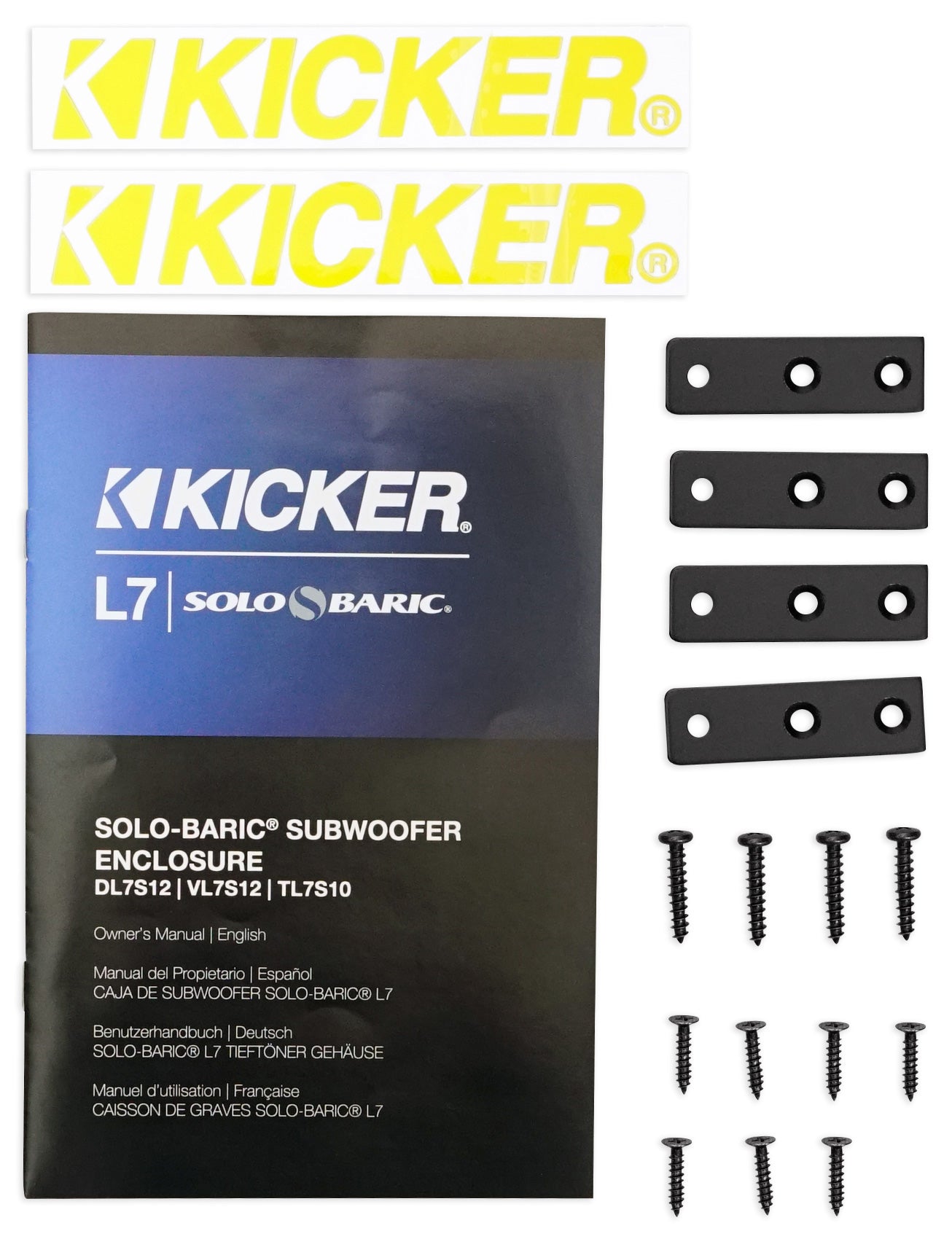 Kicker 44DL7S122 Dual 12" 3000w L7 Solo-Baric L7S Loaded Sub Enclosure+CXA Amp