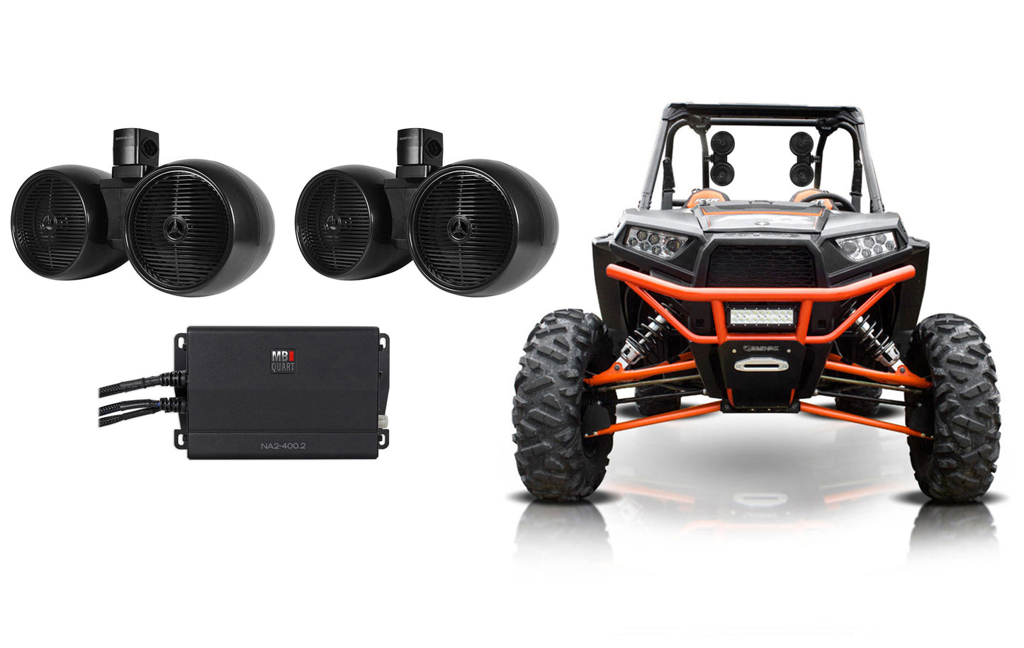 DWB80B Black 2-Pack + MB Quart NA2-400.2 Amplifier Bundle