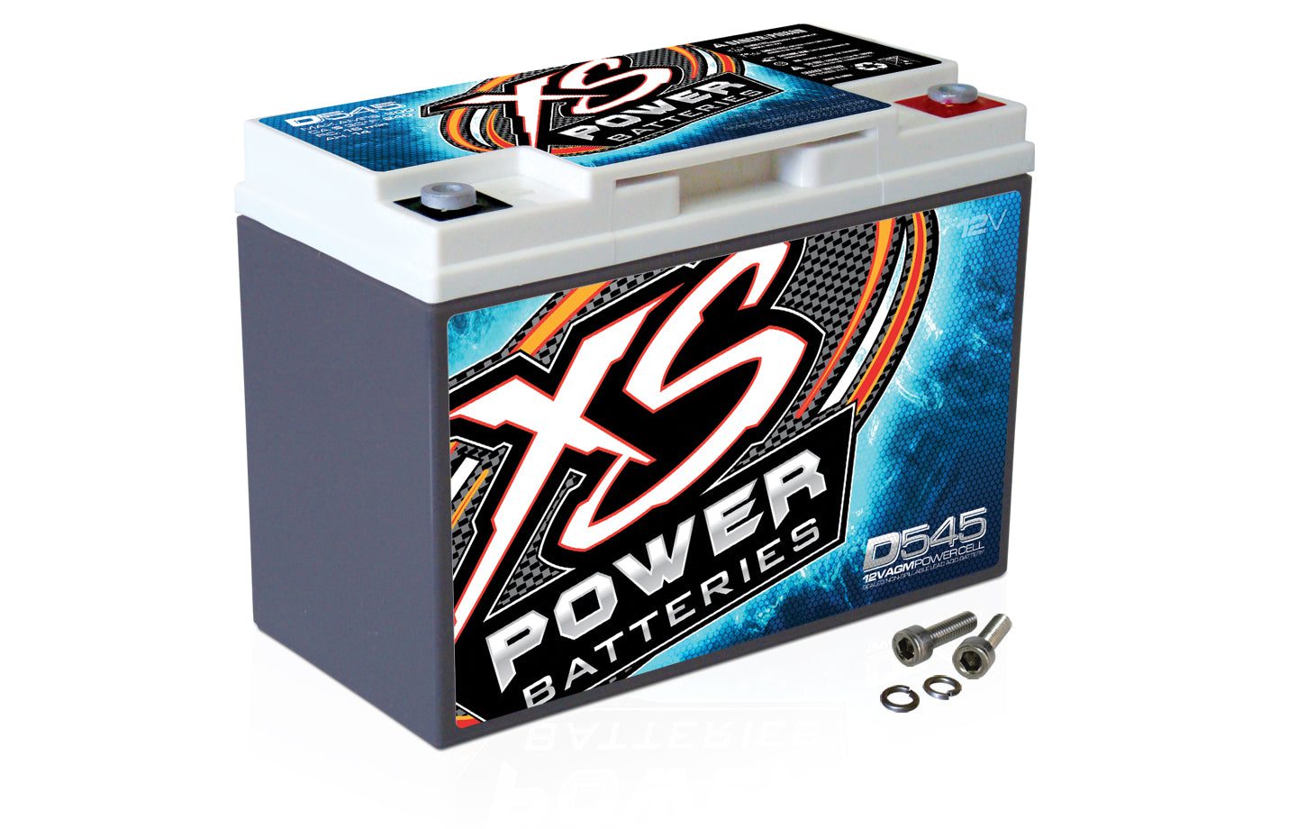 XS Power D545 800 Amp Car Audio Battery + Terminal Hardware + Power/Ground Wires