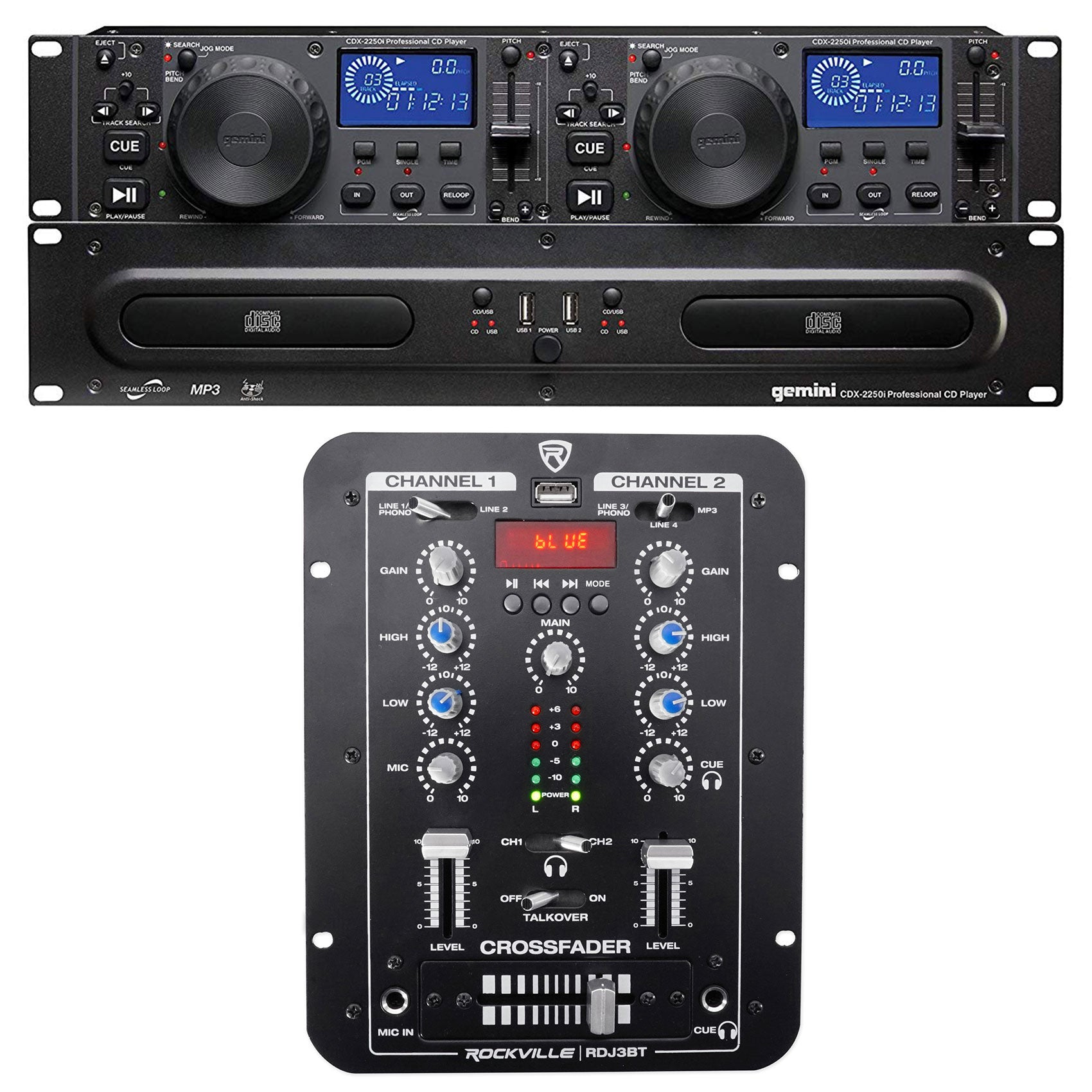 Gemini CDX-2250i Pro DJ Dual Two Deck Rack Mount CD/MP3 Media
