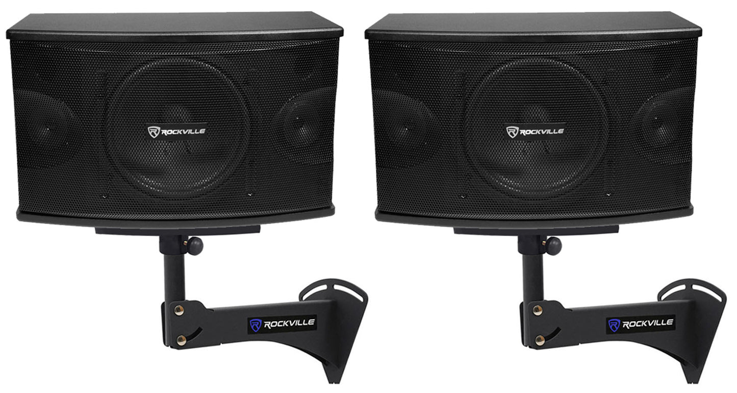 KPS10 10" Karaoke Speakers 2-Pack + RPW20 Wall Mounts Bundle
