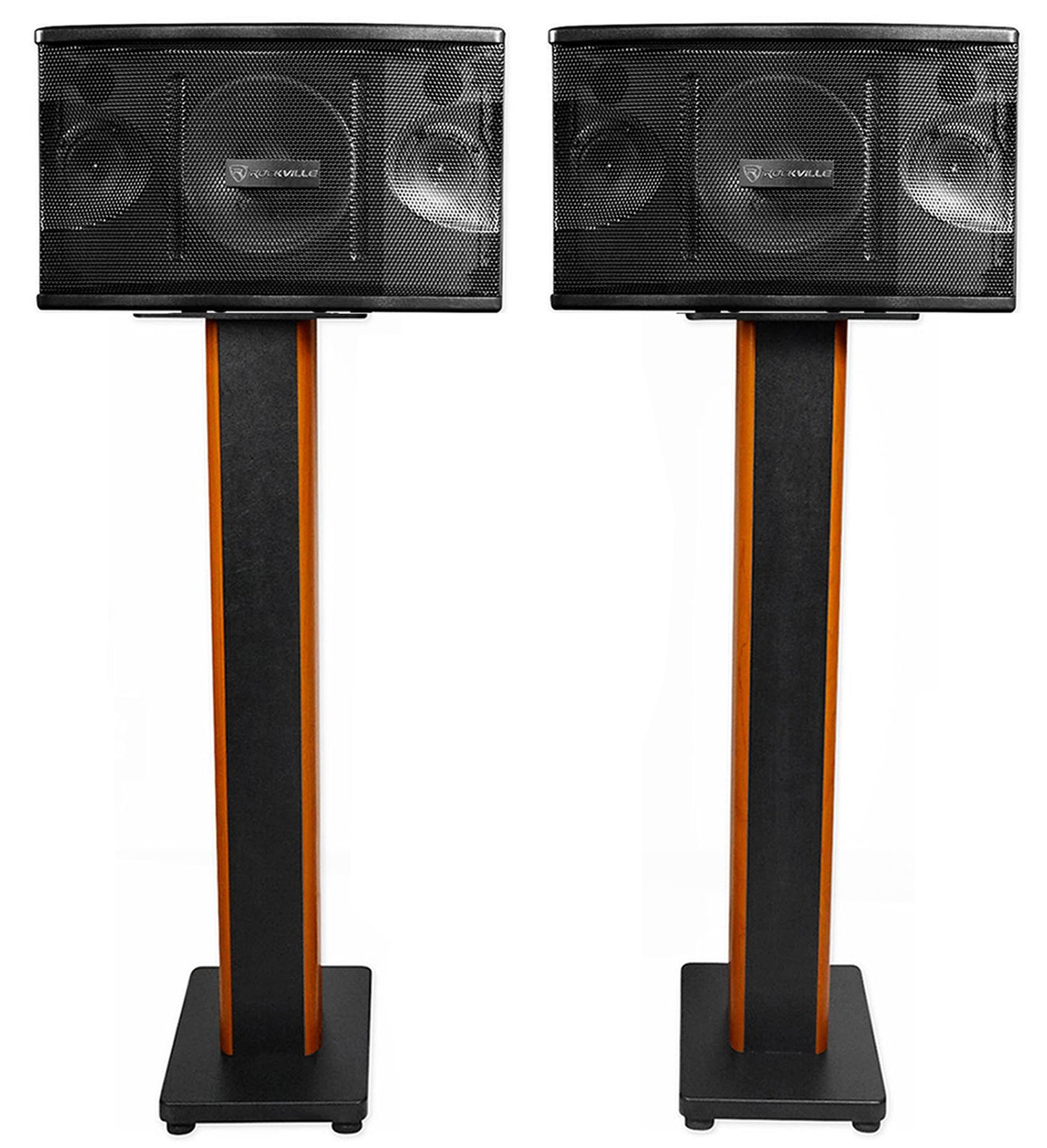 KPS80 8" Karaoke Speakers 2-Pack + 36" Classic Bookshelf Stands Bundle