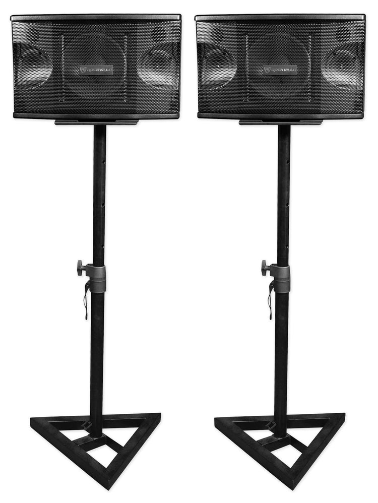 KPS80 8" Karaoke Speakers 2-Pack + Adjustable Studio Monitor Stands Bundle