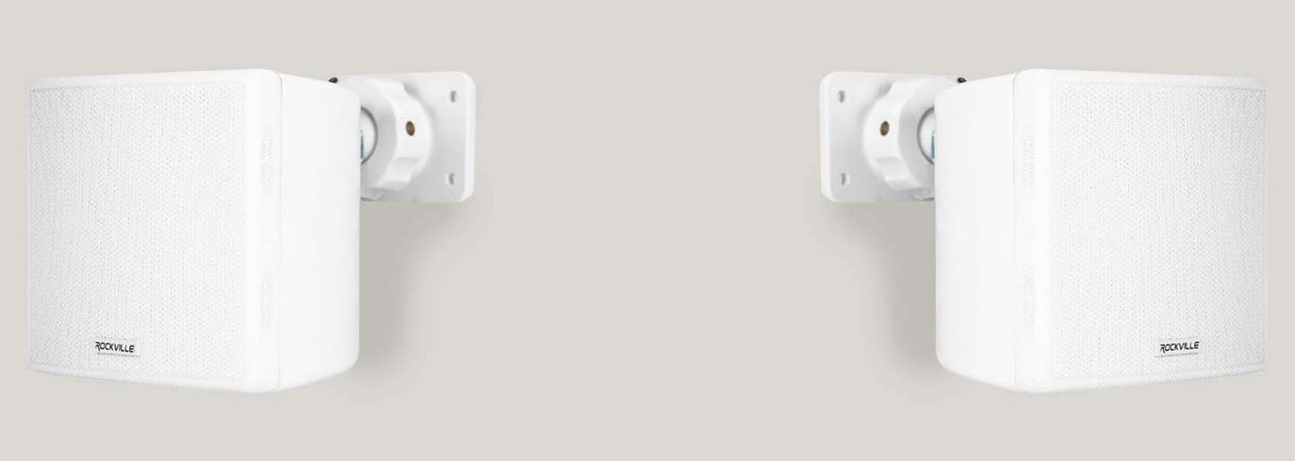 RCS80-1 60W Amp 3-Pack + Cube 3.5" White Speakers Bundle