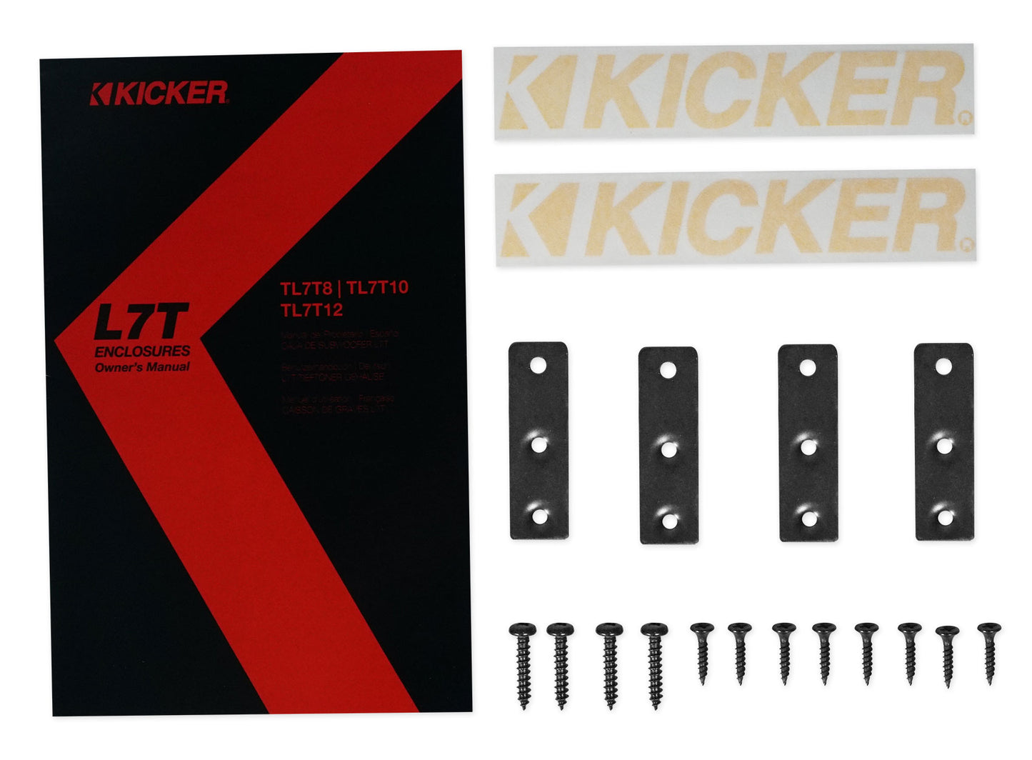 KICKER 46TL7T82 L7T 8" 350w Car Subwoofer Solo-Baric Sub in Slim Box+Amp+Wires