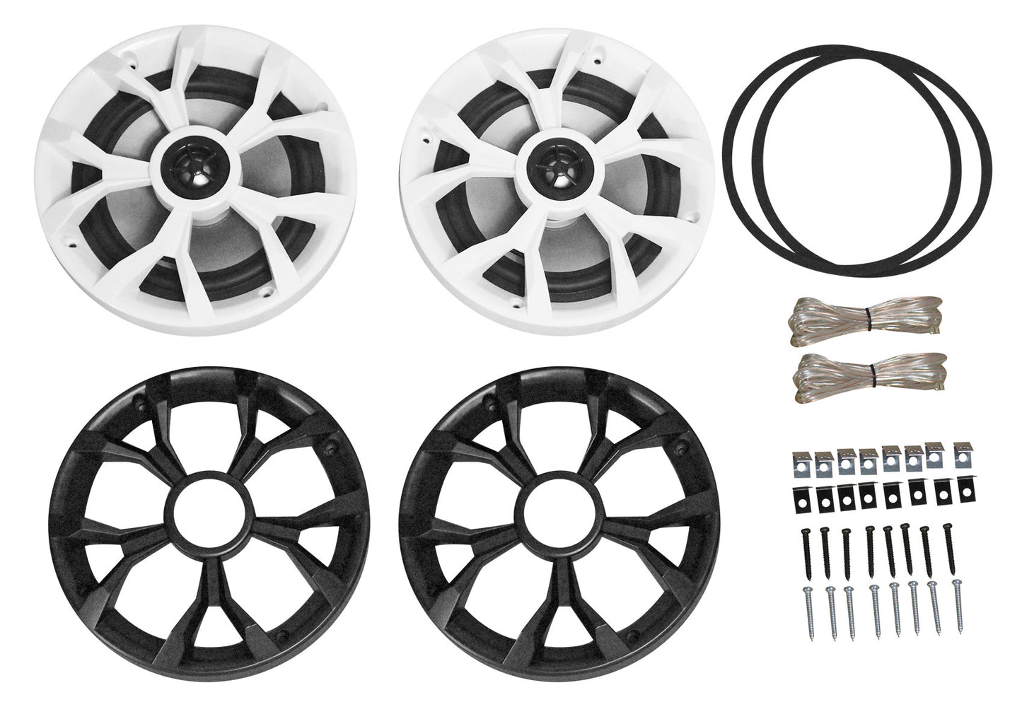 RKL65MBW 8-Pack + MS12LW Subwoofer + Memphis MXA5600 Amp Bundle