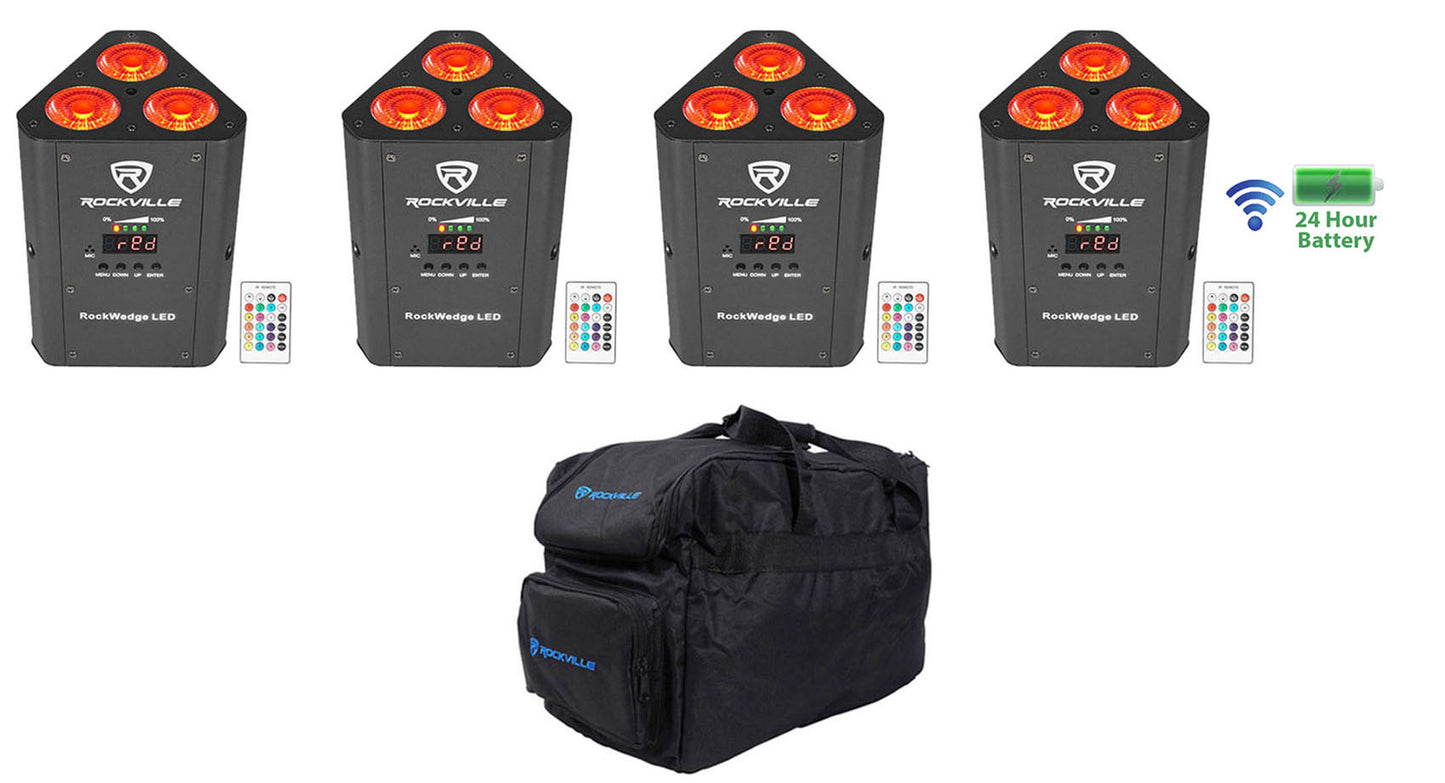 RockWedge LED 4-Pack + RLB30 Lighting Bag Bundle
