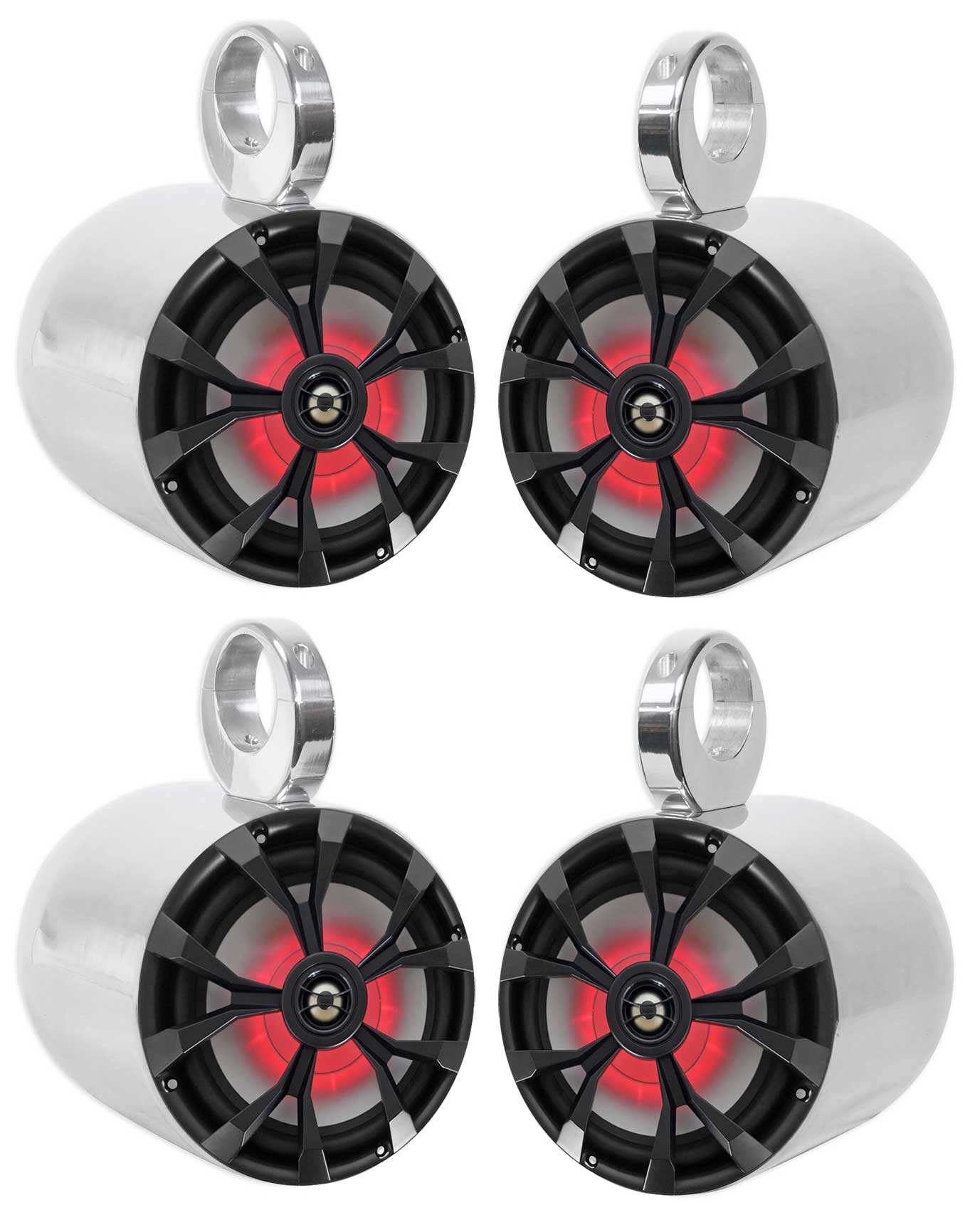 RKL80MB 4-Pack + MAC80S Polished Silver Tower Enclosures Bundle