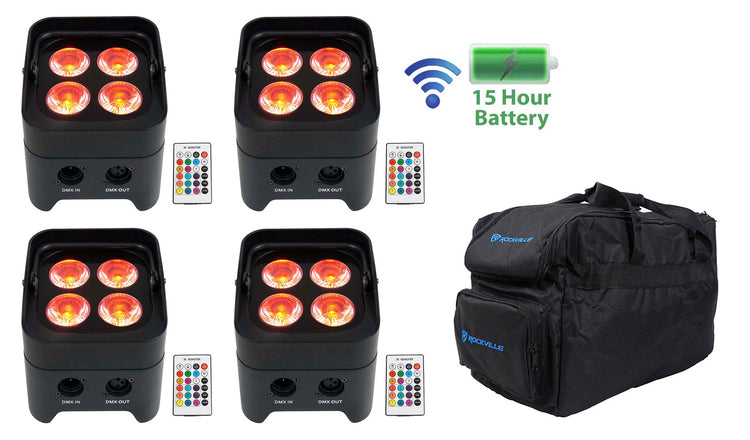 BEST PAR 50 4-Pack + RLB30 Lighting Bag Bundle