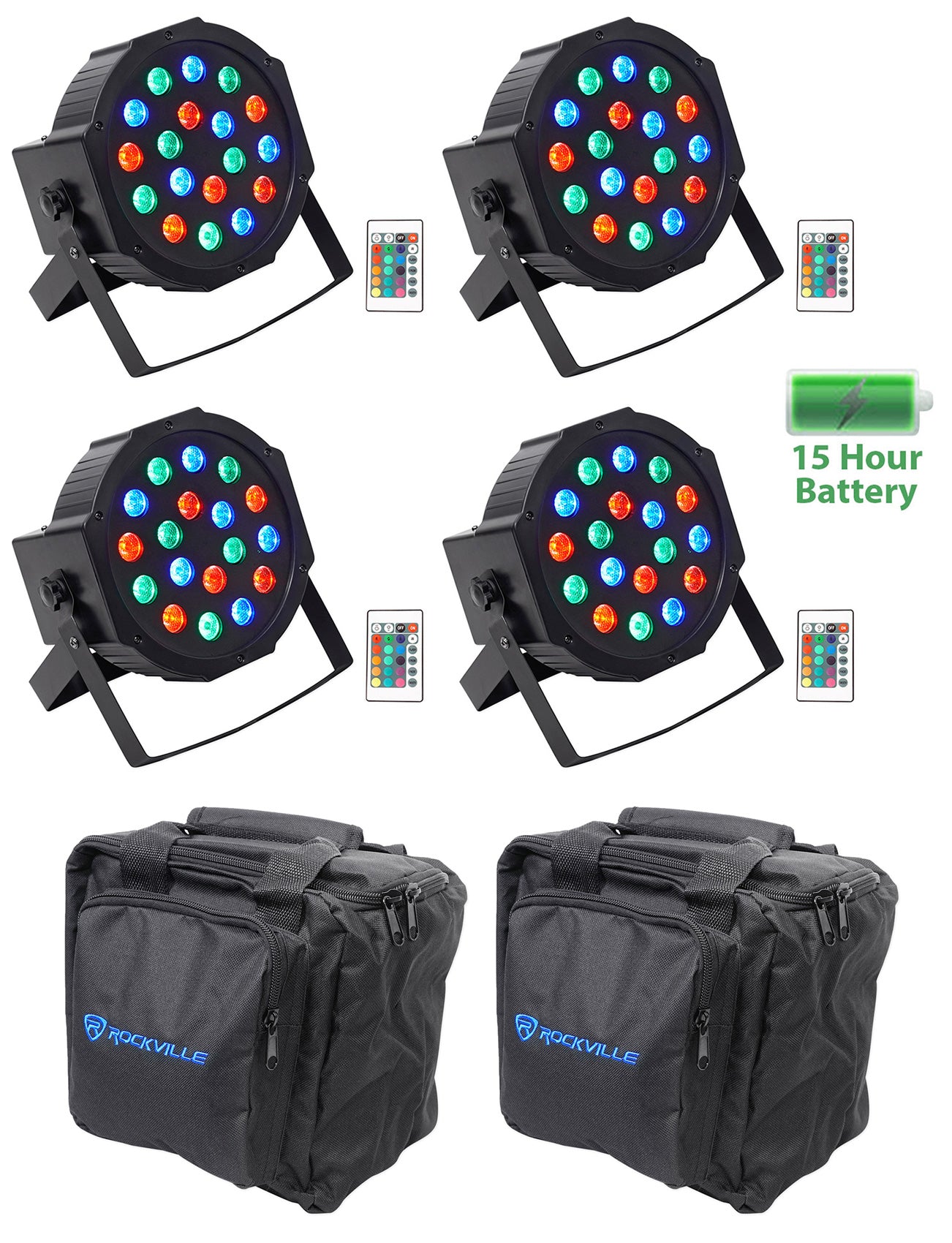 BATTERY PAR 50 4-Pack + (2) RLB90 Lighting Bags Bundle