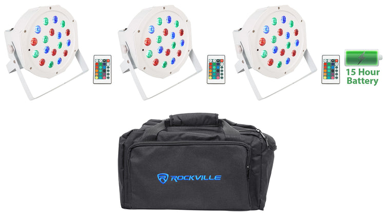 BATTERY PAR 50 White 3-Pack + RLB80 Lighting Bag Bundle