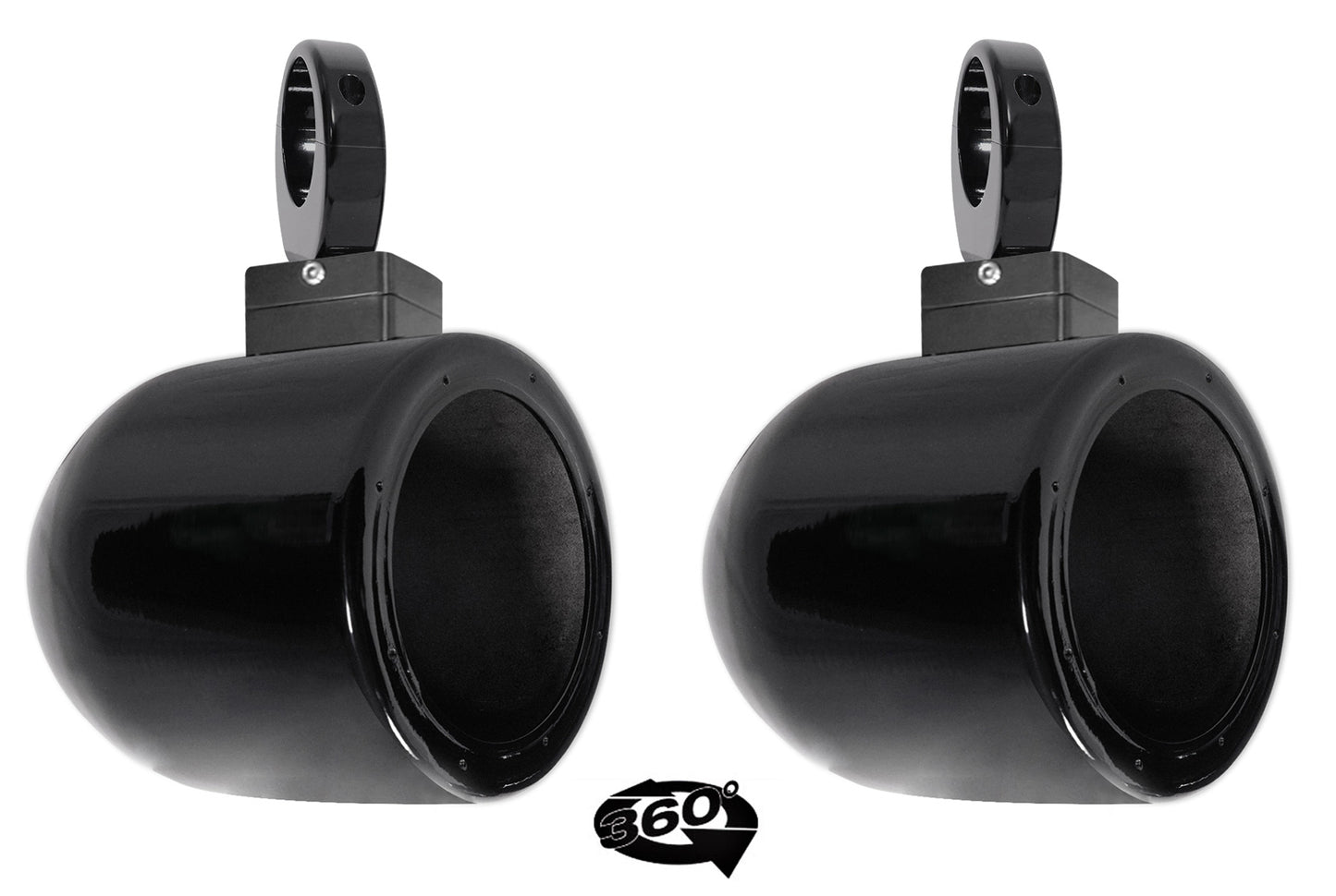 MAC65B Black 6.5" Tower Speaker Pods 2-Pack + MAC360B Swivel Clamps Bundle