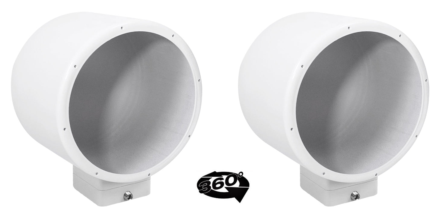 MAC80W White 7.7" Tower Speaker Pods 2-Pack + MAC360W Swivel Clamps Bundle