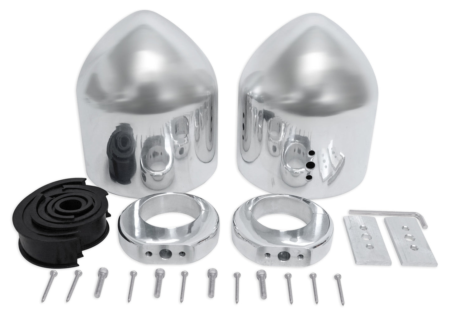 MAC525S 5.25" Chrome Wakeboard Pods 2-Pack + 360° Swivel Clamps Bundle